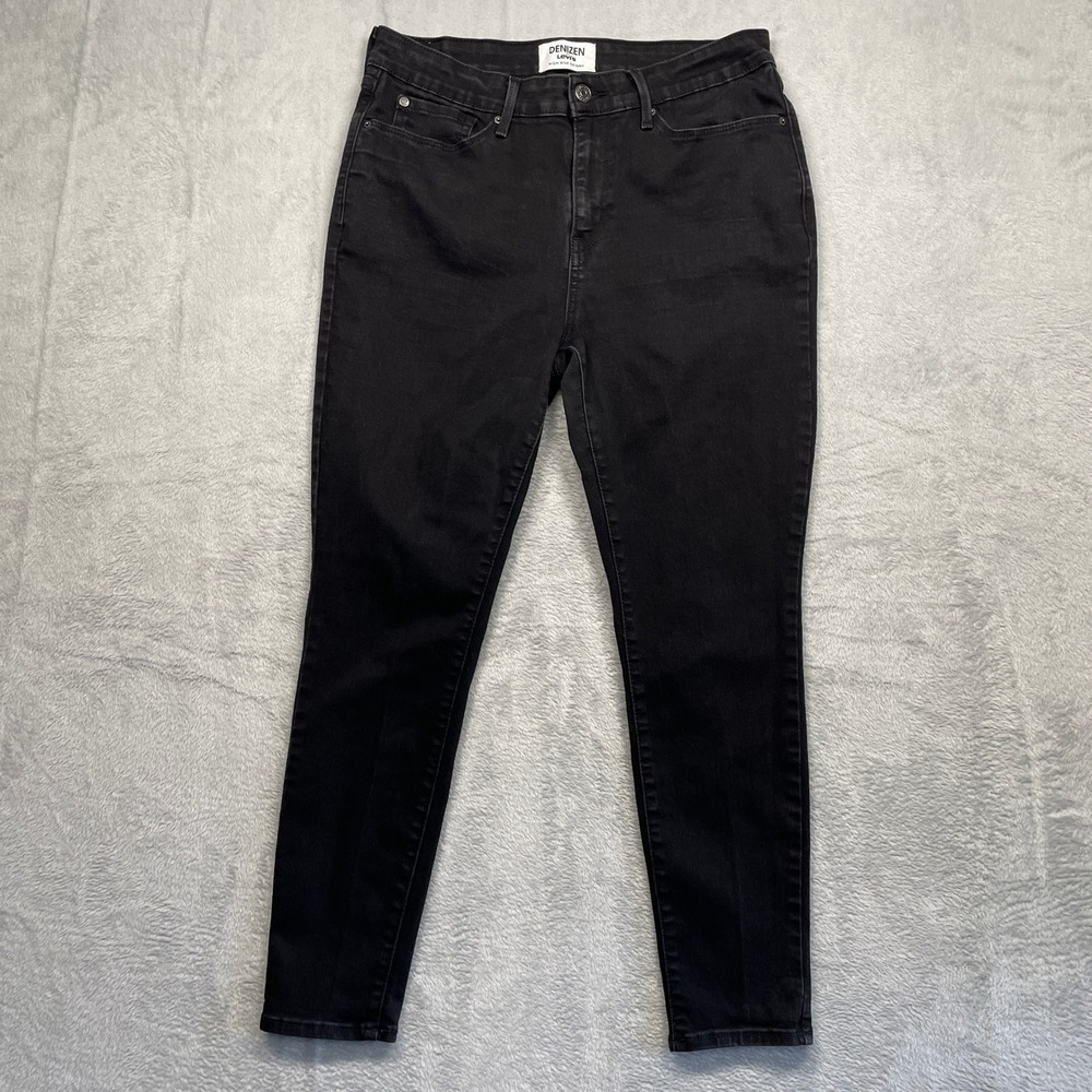 Denizen Levi's Jeans Women 12S Black High Rise Skinny Stretch Ankle 31x28